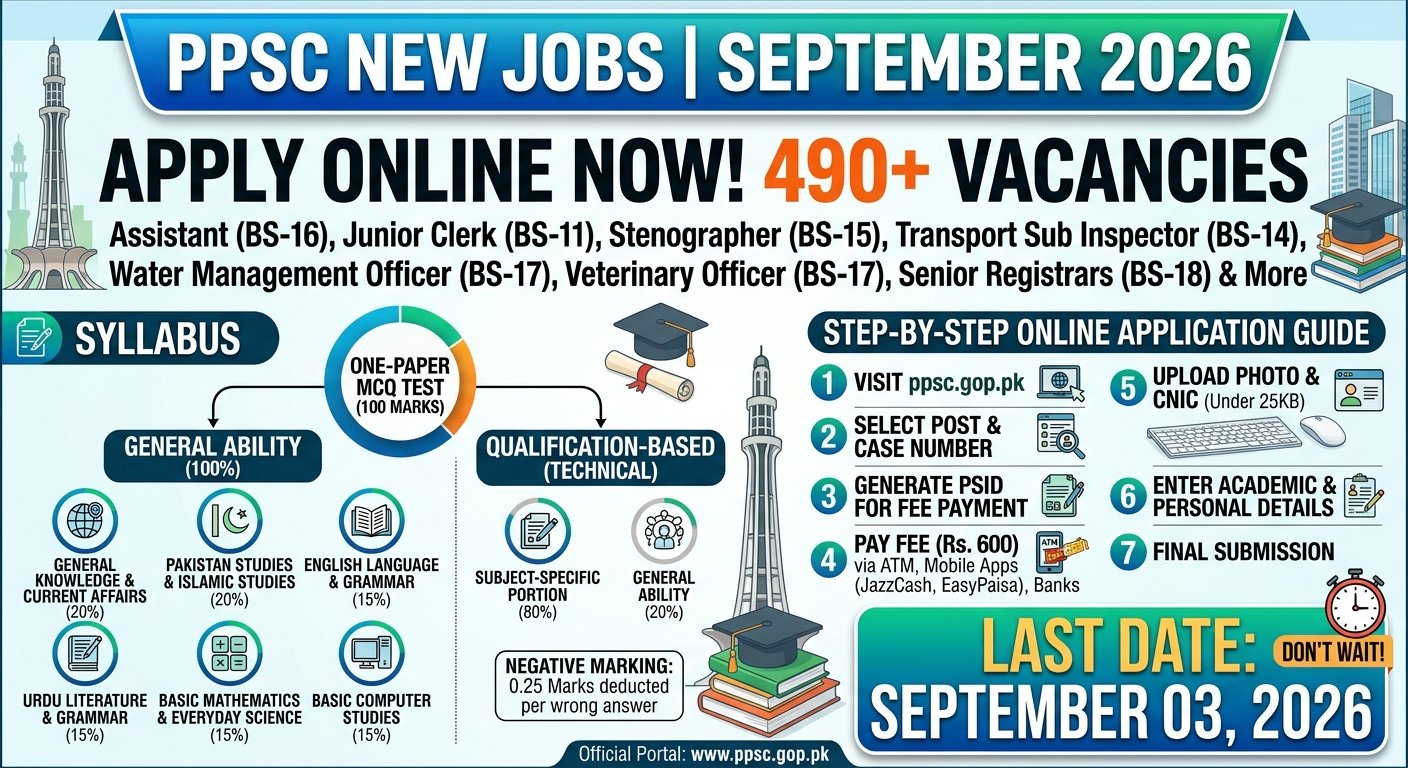 PPSC New Jobs September 2026