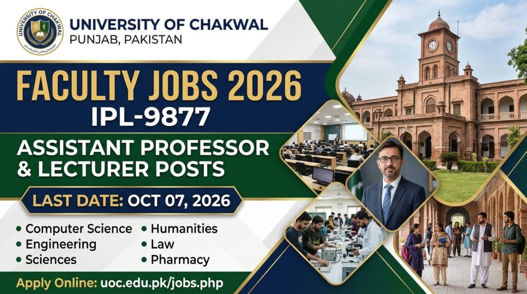 University of Chakwal (UOC) Faculty Jobs 2026