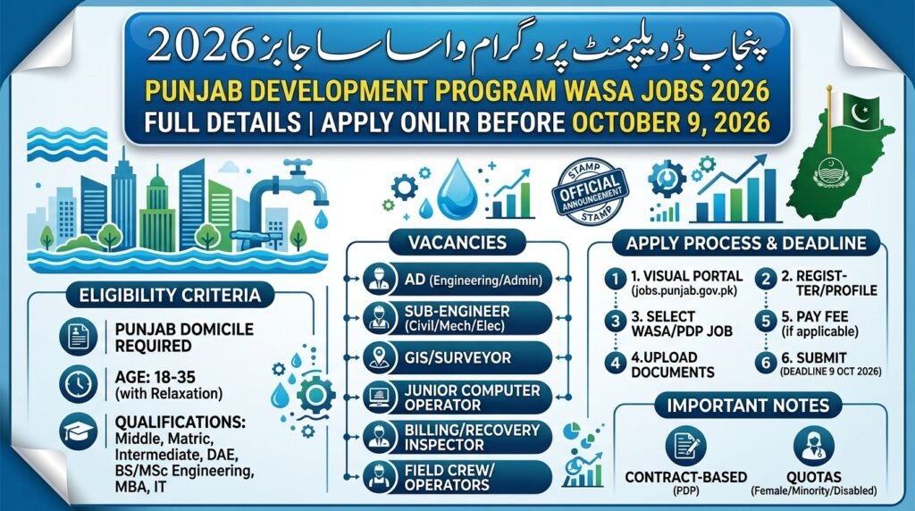 Punjab Development Program WASA Jobs 2026
